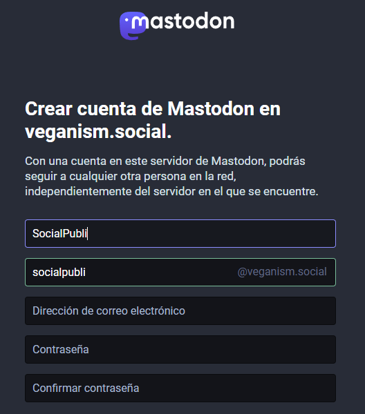 Pasos para registrarse en Mastodon